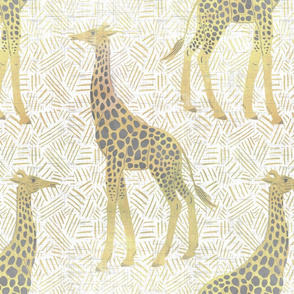 Large scale- Gentle Giraffes - White