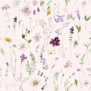 Little Floral Wallpaper Peel and Stick Watercolor Wildflower - Etsy Finland