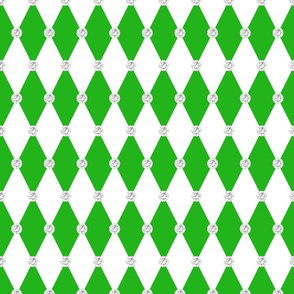 Green Diamond Shape Geometric Forms Harlequin Rhombus