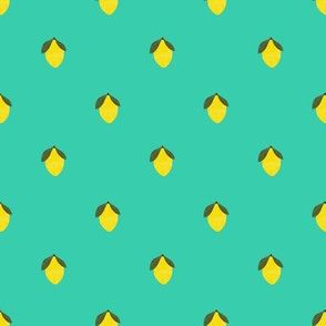 Tiny Lemon Print // Teal