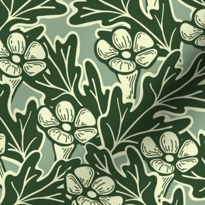 Trumpet Flower Grid - Large - Jade