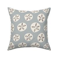 Sand Dollars Shells Beach Ocean Nursery in Muted Neutral Blue Gray Large Scale