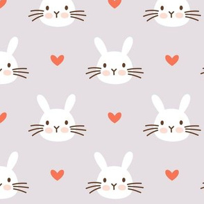 Easter bunnies with hearts