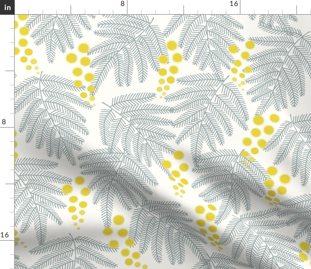 mimosa yellow and gray Large scale by Pippa Shaw