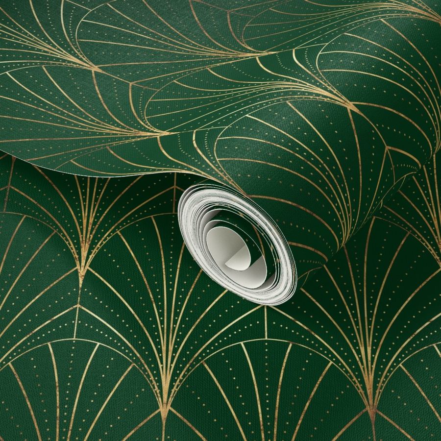 Art Deco Waterfalls - Custom Tiny Scale Wallpaper | Spoonflower