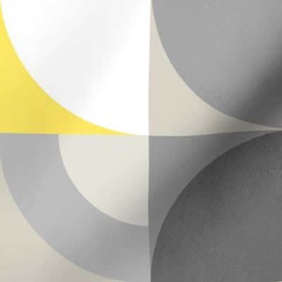 Sunny Abstract Bauhaus - Yellow and Gray - XL