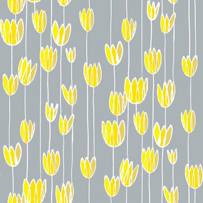 Yellow Tulips on a Cool Gray Day - Small