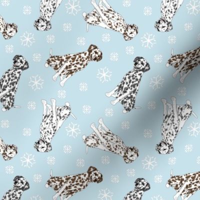 Tiny Dalmatians - winter snowflakes
