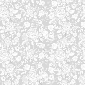 Faded roses on the grey background
