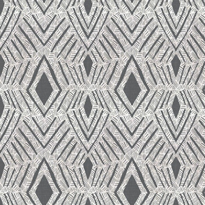 medium scale - perspective - white with grey diamonds