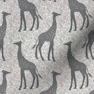 small scale - gentle giraffe - grey on grey
