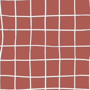 Grid Squares Dusky Rust