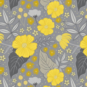 yellow and gray flowers