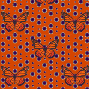 butterfly poppy field-red orange