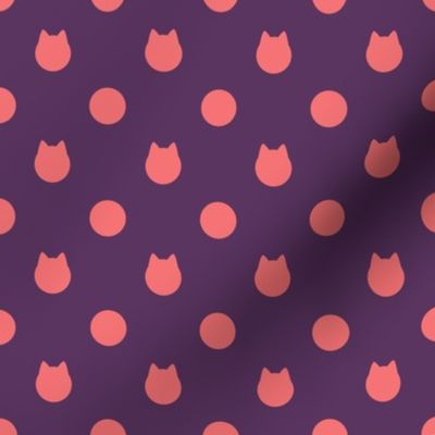 Pink and Purple Cat Polka Dots