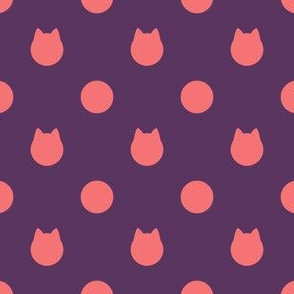 Pink and Purple Cat Polka Dots