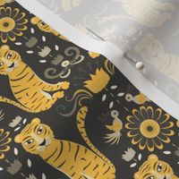 tiger damask yellow and grey