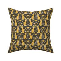 tiger damask yellow and grey