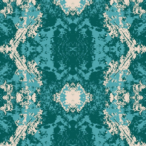 Peacock turquoise greige vintage distressed Wallpaper