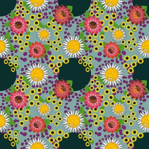 Green Dots Floral