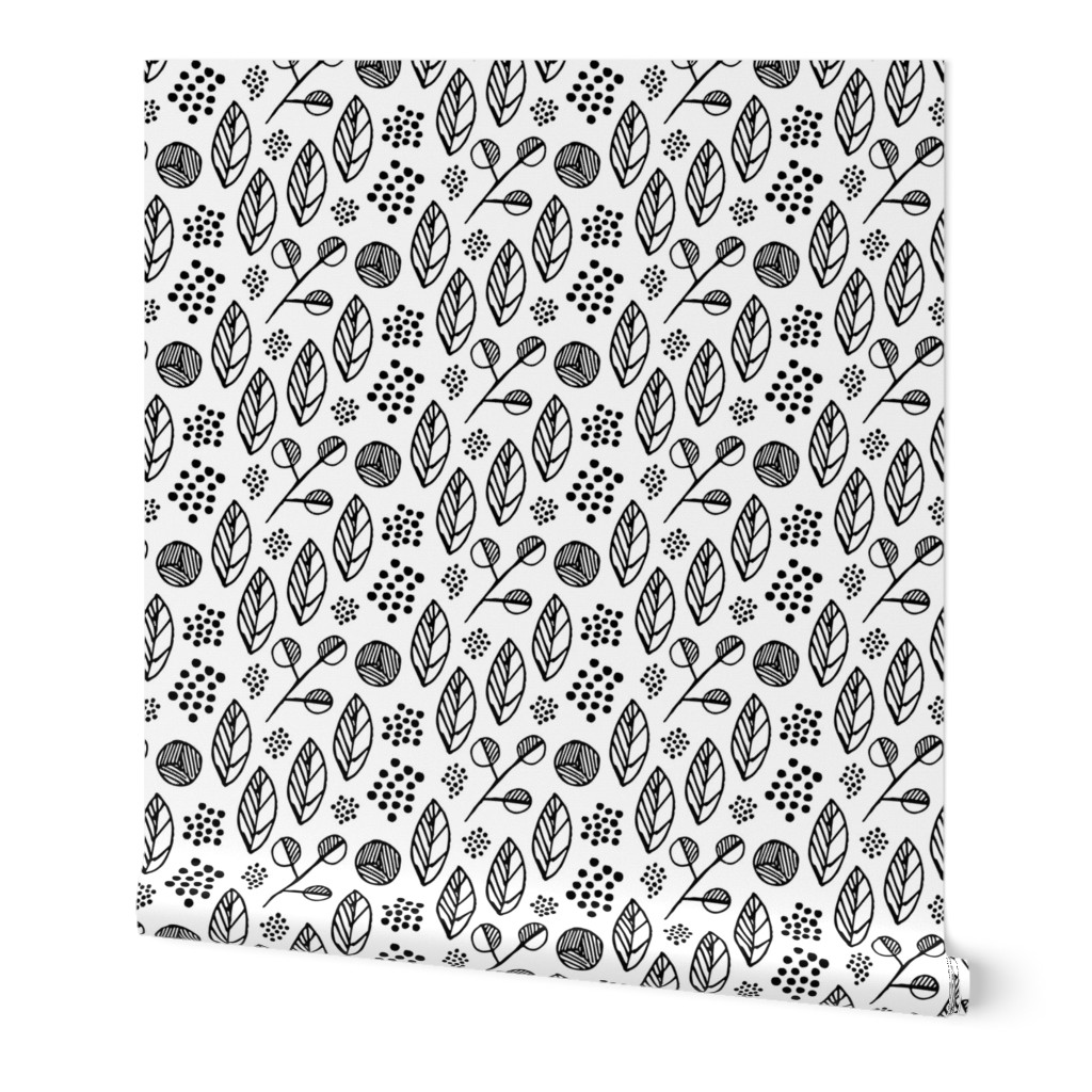 Indigenous Flora - Black White -XLarge