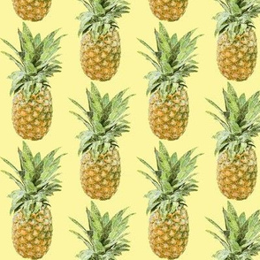 Just Pineapple Outline On Pineapple With Buttery Yellow Background