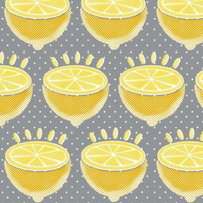 Sliced Lemons Pop-art (ultimate gray) 6”