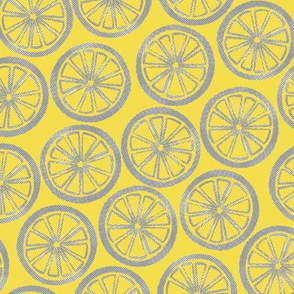 Ultimate Gray Citrus Slices Pop-Art (Illuminating yellow) 8”