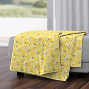 Honeycomb gray yellow - Small print