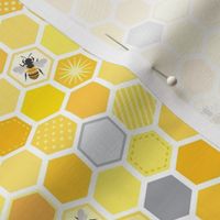 Honeycomb gray yellow - Small print