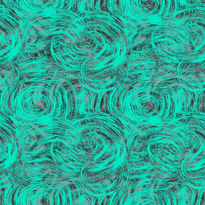 Big Brush Swirls  Teal