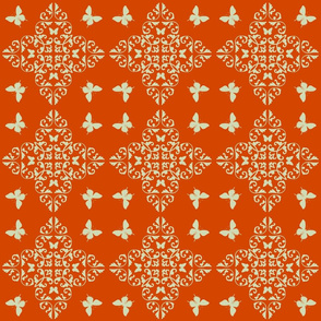 butterfly tile-red orange