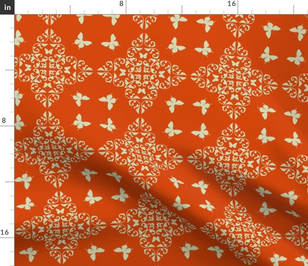 butterfly tile-red orange