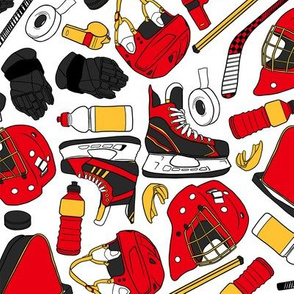Ice Hockey // Flames // Red Gold Black