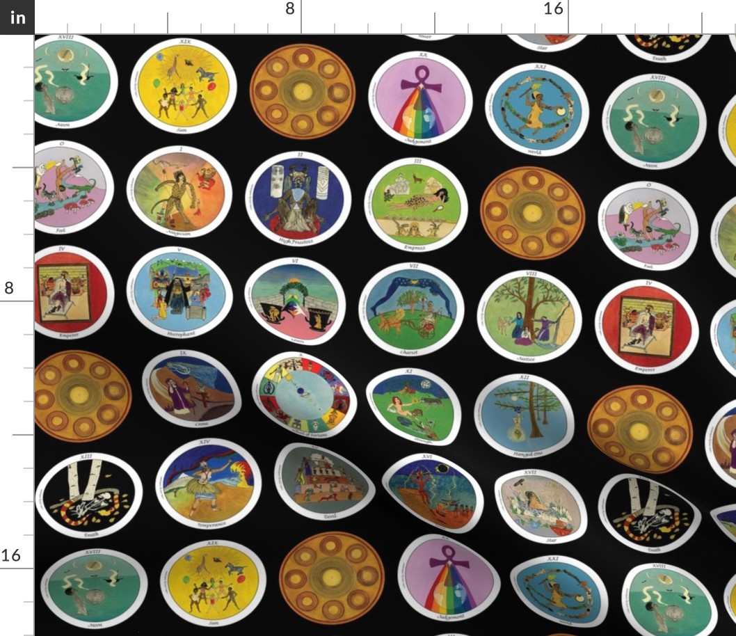 Motherpeace Tarot Cards repeating pattern/Black, tarot cards, feminist, tarot, goddess