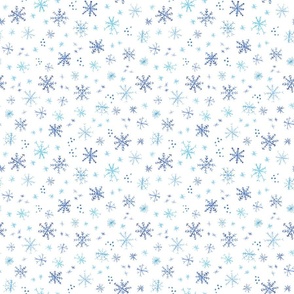 Small Snowflake Fabric, Wallpaper and Home Decor
