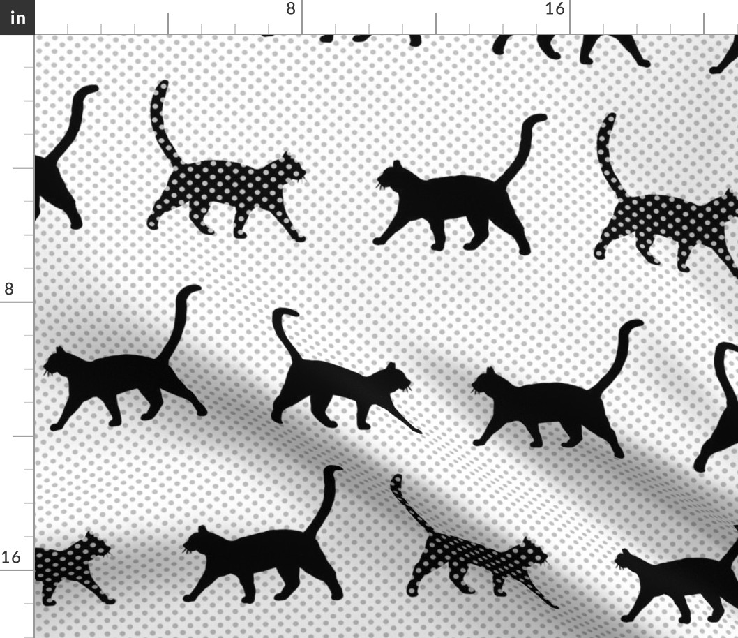 Walk those gray dots, black cats! by Su_G_©SuSchaefer