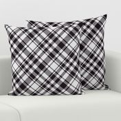 Simple large Tartan white black diagonal