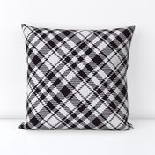 Simple large Tartan white black diagonal