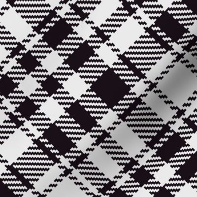 Simple large Tartan white black diagonal
