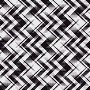 Simple large Tartan white black diagonal