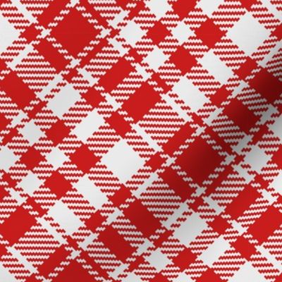 Retro Tartan red white diagonal