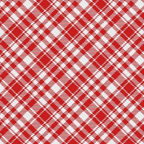 Retro Tartan red white diagonal