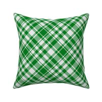 Retro Tartan green white diagonal