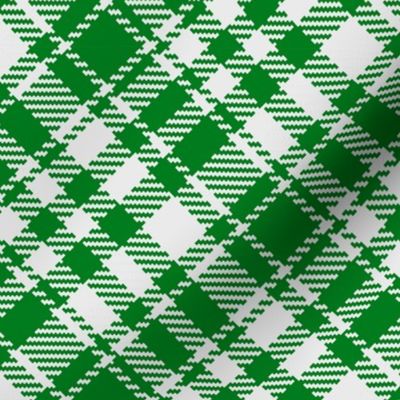 Retro Tartan green white diagonal