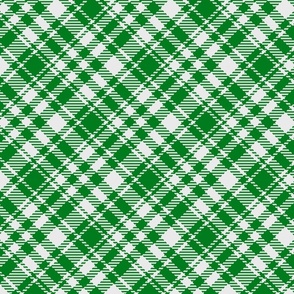 Retro Tartan green white diagonal