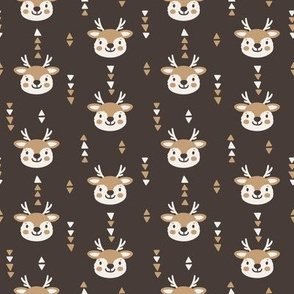 Cute deers. Mole color background. Small scale