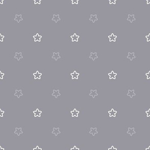 White stars on gray background geometric repeat pattern