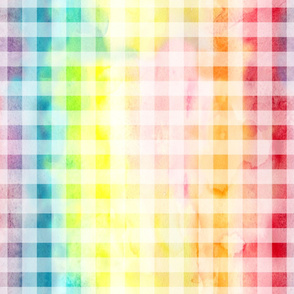 0,5´´ Rainbow watercolor gingham check 