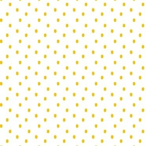 Golden Tigris White & Yellow Ikat Poka Dot Small Scale